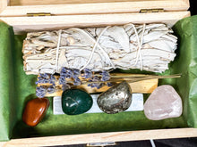 Load image into Gallery viewer, Taurus Crystal Set in Wood Box, Crystals for Taurus, Taurus Birthstones, Taurus Wood Box with Crystals, Taurus Crystals