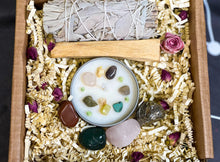 Load image into Gallery viewer, Taurus Crystals Set, Taurus Crystal Box, Crystals for Taurus, Taurus Crystals, Taurus Crystals Birthday Gift Box, Taurus Candle with Crystal