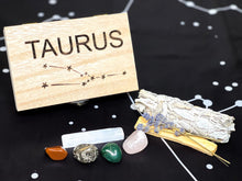 Load image into Gallery viewer, Taurus Crystal Set in Wood Box, Crystals for Taurus, Taurus Birthstones, Taurus Wood Box with Crystals, Taurus Crystals