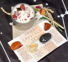 Load image into Gallery viewer, Aries Crystals Set, Aries Candle, Aries Crystal Box, Crystals For Aries, Aries Crystals Box, Aries Gemstones