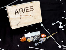 Load image into Gallery viewer, Aries Crystals Box, Aries Set with Crystals, Crystals for Aries, Aries Crystals Birthday Box, Aries Birthstones, Aries Stones