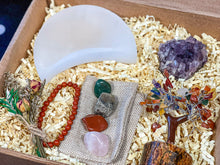 Load image into Gallery viewer, Taurus Crystal Set, Taurus Crystal Box, Birthday Crystal Gift Box, Taurus Crystal Kit with Selenite Bowl, Taurus Crystals