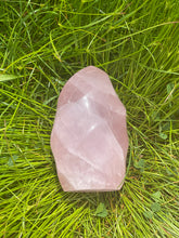 Load image into Gallery viewer, Large Rose Quartz Flame, Rose Quartz Flame 585 grams/1 lb 4 oz, Rose Quartz Spiral, Standing Rose Quartz