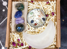 Load image into Gallery viewer, Calm Anxiety Crystal Set, Positive Energy Crystal Set, Good Vibes Crystal Box, Crystal Kit for Relaxation, Crystal Gift Set
