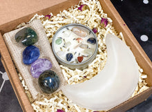 Load image into Gallery viewer, Calm Anxiety Crystal Set, Positive Energy Crystal Set, Good Vibes Crystal Box, Crystal Kit for Relaxation, Crystal Gift Set