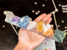 Load image into Gallery viewer, Raw Crystal 7 Chakra Set with Selenite Plate, Chakra Crystals, Chakra Set, Healing Crystals and Stones, Seven Chakras, Rough Chakra Crystals