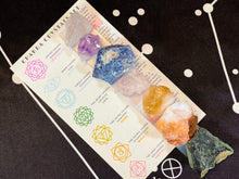 Load image into Gallery viewer, Raw Crystal 7 Chakra Set with Selenite Plate, Chakra Crystals, Chakra Set, Healing Crystals and Stones, Seven Chakras, Rough Chakra Crystals