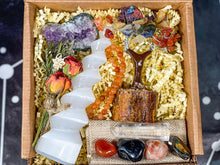 Load image into Gallery viewer, Deluxe Leo Crystal Gift Sets, Leo Crystals Gift Box, Leo Crystal Set, Leo Birthday Gift Box, Leo Birthday Gift Ideas, Large Leo Birthstones