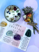 Load image into Gallery viewer, Libra Crystals, Libra Crystal Box, Libra Crystal Set, Crystals for Libra, Libra Candle with Gemstones, Libra Birthstones, Libra Crystals Kit