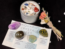 Load image into Gallery viewer, Aquarius Crystals Box with Aquarius Candle