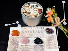 Load image into Gallery viewer, Capricorn Crystal Box, Capricorn Crystals Set, Capricorn Stones Kit, Capricorn Candle and Birthstones, Capricorn Gift Crystal Box, Zodiac