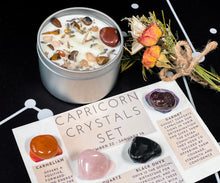 Load image into Gallery viewer, Capricorn Crystal Box, Capricorn Crystals Set, Capricorn Stones Kit, Capricorn Candle and Birthstones, Capricorn Gift Crystal Box, Zodiac
