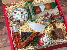 Load image into Gallery viewer, Deluxe Crystals Gift Box, Witch Gift Kit, Crystals Gift Set, Gemstone Gift Box Set, Crystals Gift for Her, Stones Set for Birthday