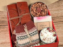 Load image into Gallery viewer, Warm and Cozy Hygge Self Care Gift Box, Hygge Gift for Her, Care Package for Her, Christmas Gift Basket, Gift Box for Women, Self Care Box