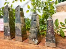 Load image into Gallery viewer, Pyrite Obelisk, Pyrite Tower by size, Pyrite Towers from Peru, AAA Quality