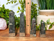 Load image into Gallery viewer, Pyrite Obelisk, Pyrite Tower by size, Pyrite Towers from Peru, AAA Quality