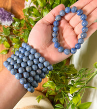 Load image into Gallery viewer, Dumortierite 10mm Beaded Intention Bracelet