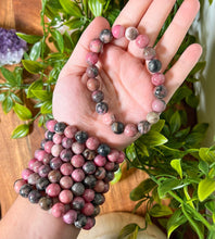 Load image into Gallery viewer, Rhodonite Bracelet 10mm, Rhodonite Healing Bracelet, Gemstone Rhodonite Bracelet Beaded