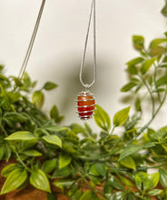 Load image into Gallery viewer, Carnelian Necklace, Carnelian Caged Necklace, Crystals Necklace, Necklace Carnelian, Aquamarine Necklace, Caged Crystal Necklace