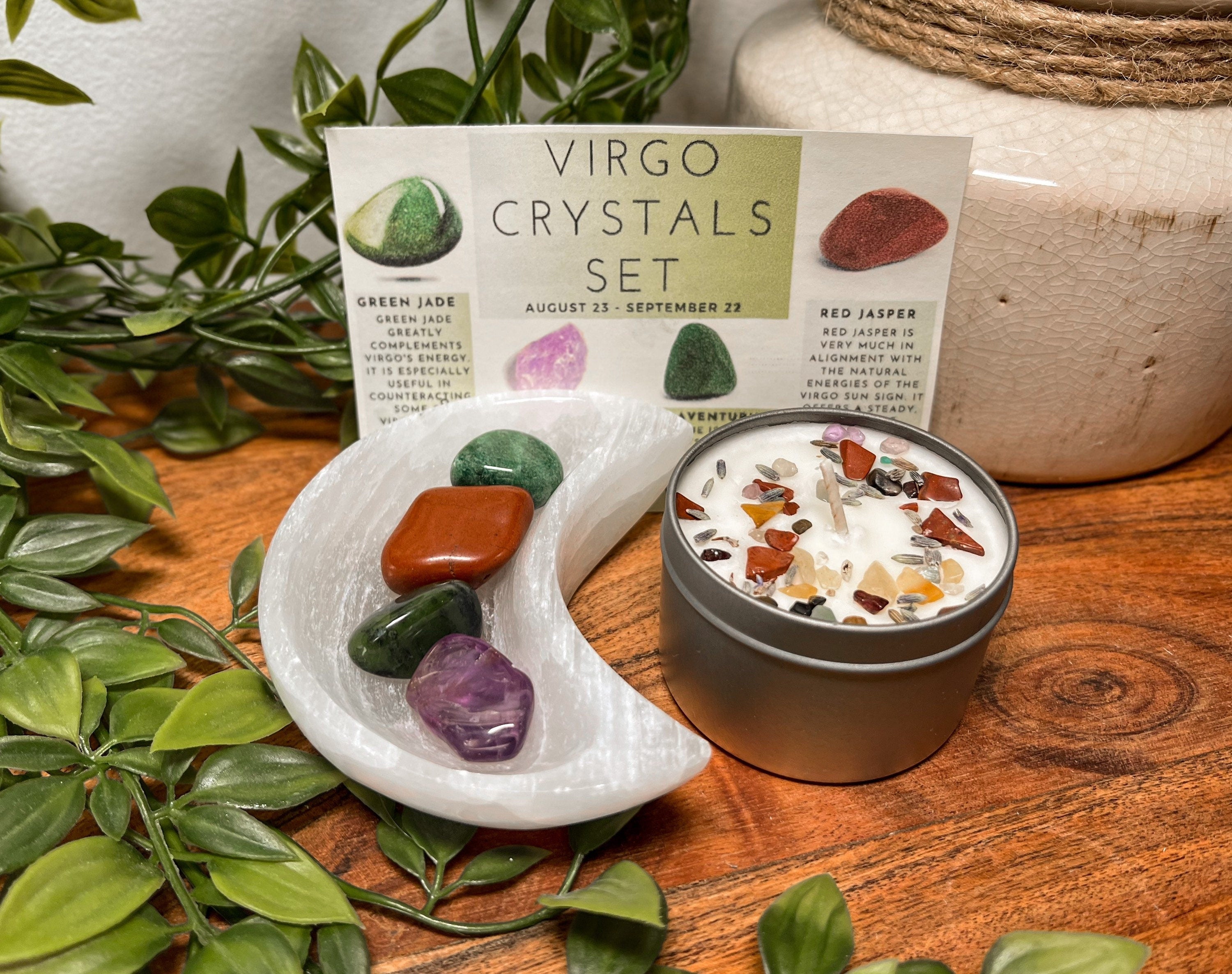 Virgo Crystals Set, Virgo Zodiac Gifts, Virgo Crystal Box, Crystals fo