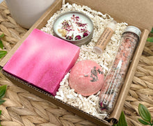 Load image into Gallery viewer, Valentines Spa Gift Box, Valentines Gift for Her, Valentines Day Self Care Set, Galentines Gift Basket, Hygge Gift Box, Spa Gift Box for Her