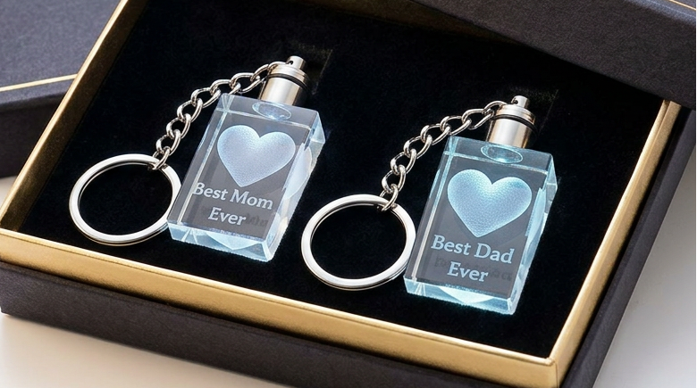Custom 3D LED Keychain, Mother's Day Custom Keychain