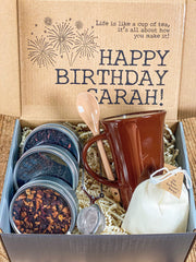 Organic Tea Gift Box, Birthday Day Gift Set, Gift Box with Fruit Tea, Tea Lower Gift, Housewarming Gift Box with Tea, Loose Leaf Tea Box