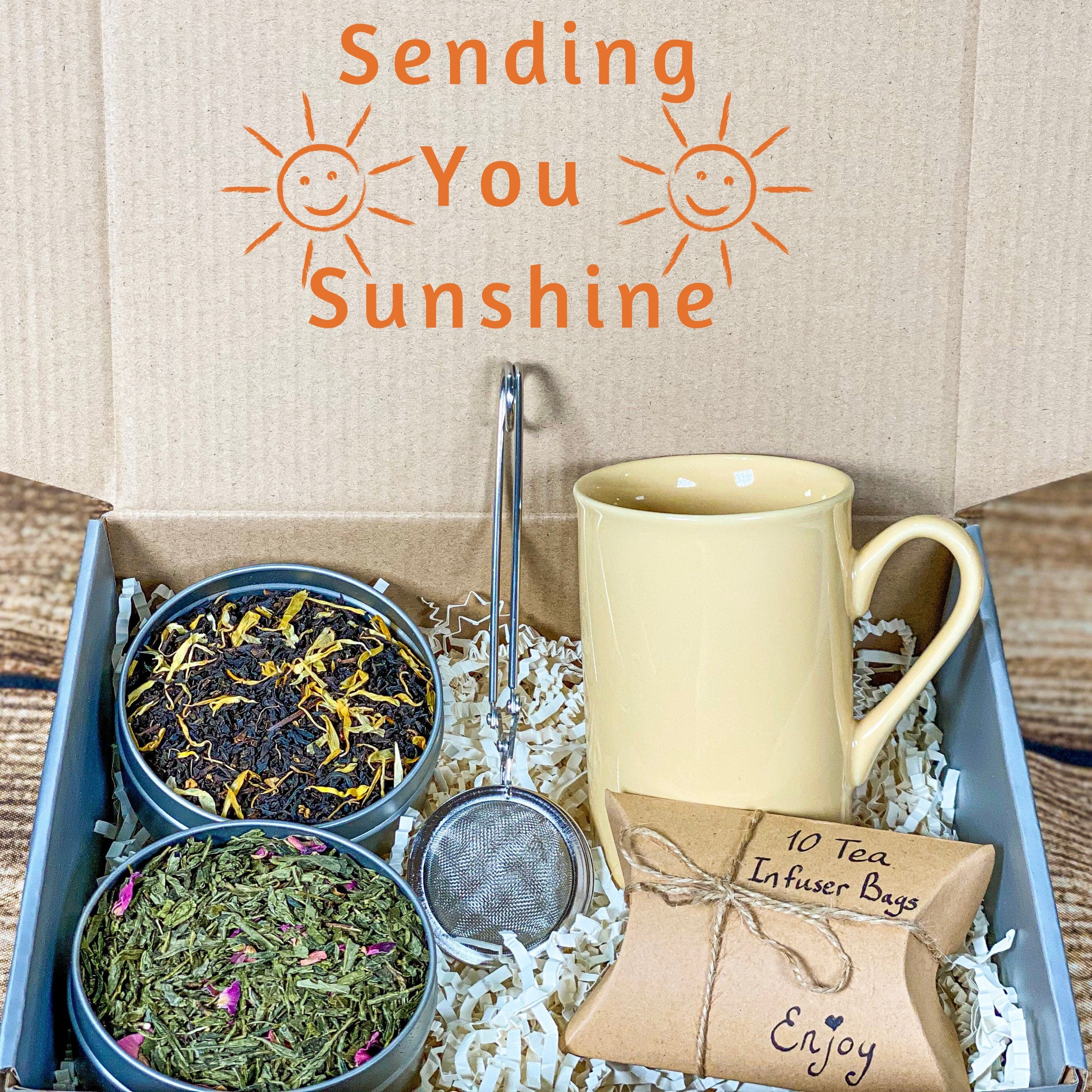 Sending Sunshine Tea Gift Set, Yellow Mug, Tea Infuser