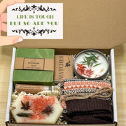 Cheer Up Gift Box: Handmade Soap, Cozy Socks, Soy Candle