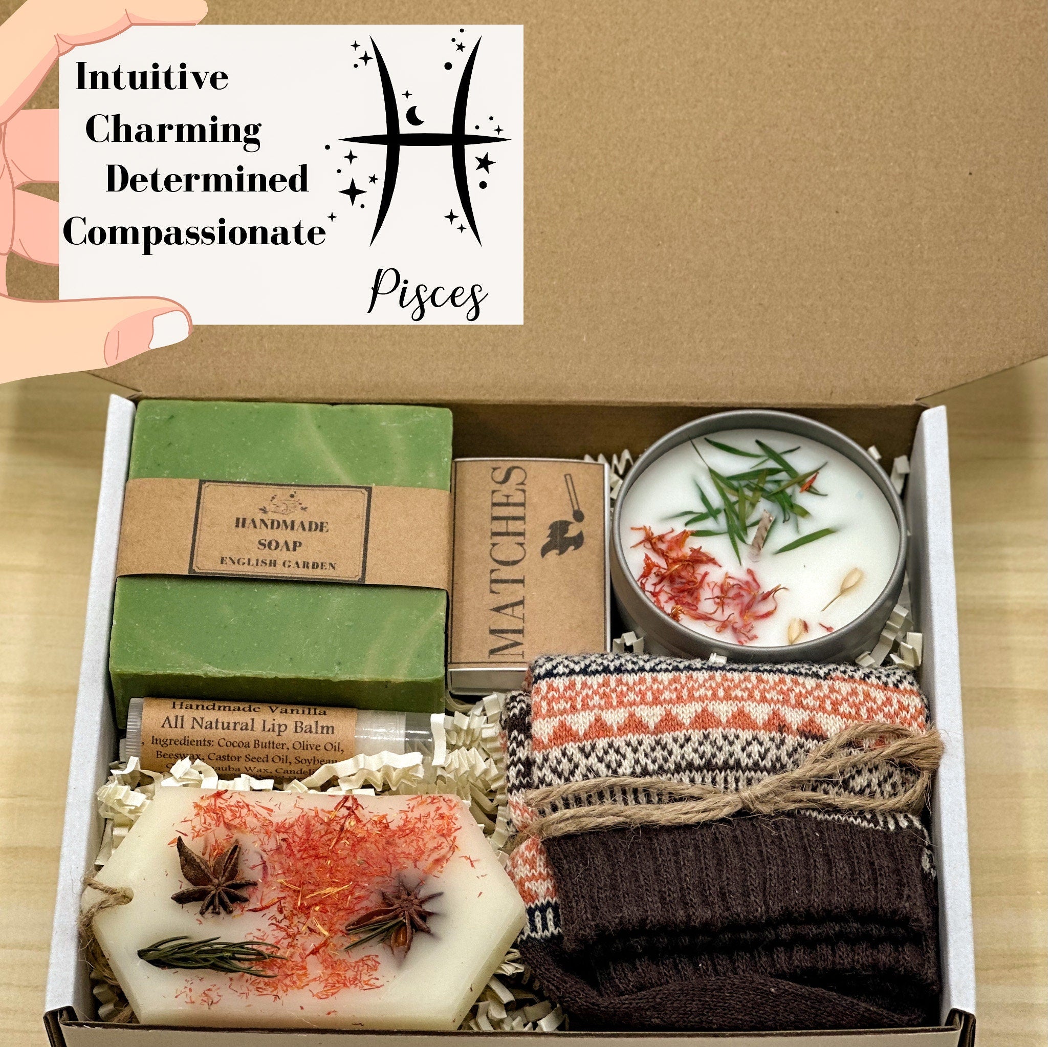 Personalized Pisces Spa Gift Box, Zodiac Birthday Gifts For Women, Spa Gift Box, Astrology Gift for Best Friend, Pisces Self Care Kit