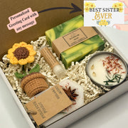 Best Sister Ever Gift Box, Birthday Gift Set, Self Care Package for Sister, Sister Gifts, Personalized Hygge Box for Her, Basket for Sis