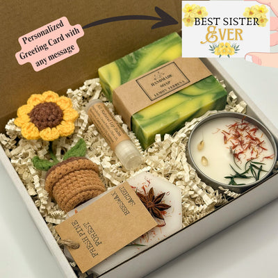 Best Sister Ever Gift Box, Birthday Gift Set, Self Care Package for Sister, Sister Gifts, Personalized Hygge Box for Her, Basket for Sis