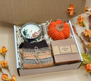Good Vibes Gift Set: Hug in a Box, Autumn Basket, Hygge Care Package