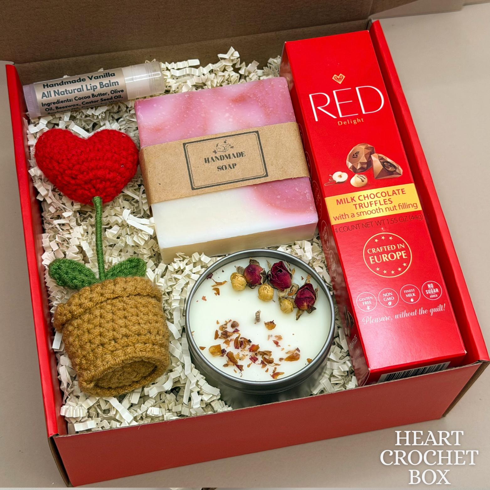Valentine's Day Gift Box, Galentines Basket, Valentine Chocolate Set for Her, Womens Care Package