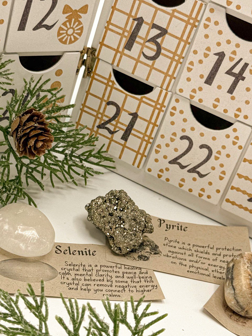 Crystal Advent Calendar in a Wooden Box