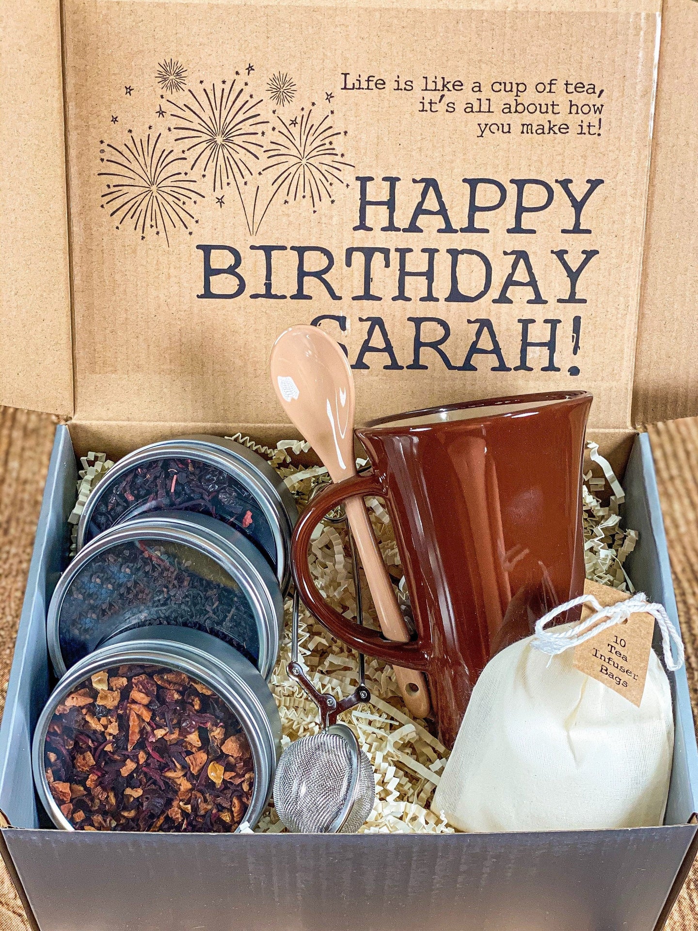 Organic Tea Gift Box, Birthday Day Gift Set, Gift Box with Fruit Tea