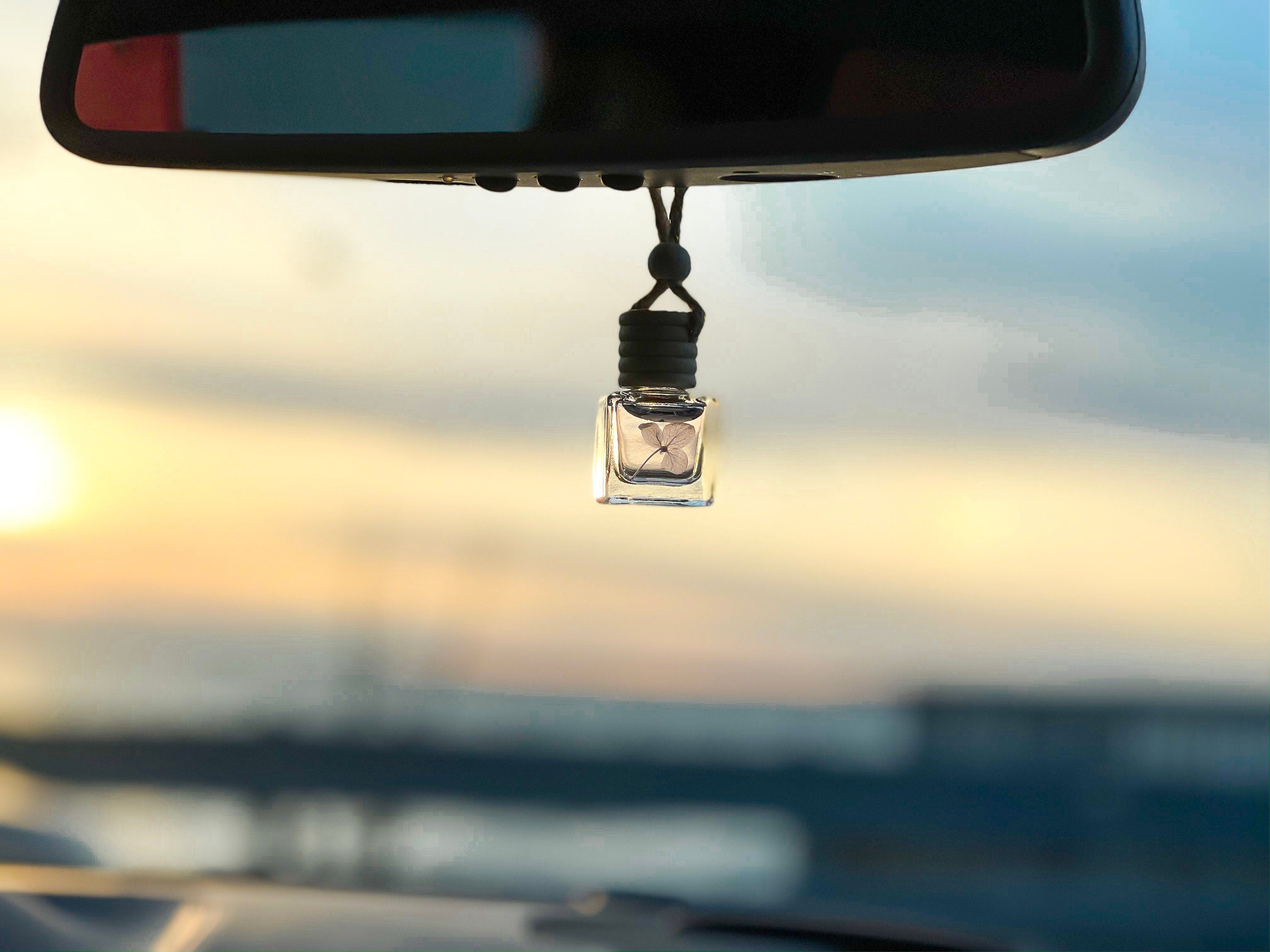 Hanging Car Diffuser with Dried Flowers, Dried Flower Car Air Freshener, Car Diffuser with Natural Fragrances from Essential Oils, Diffuser