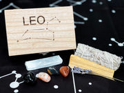 Leo Crystal Box, Leo Crystals Set, Crystals for Leo, Leto Crystals in Wood Box, Leo Wood Box with Crystals, Leo Gemstones