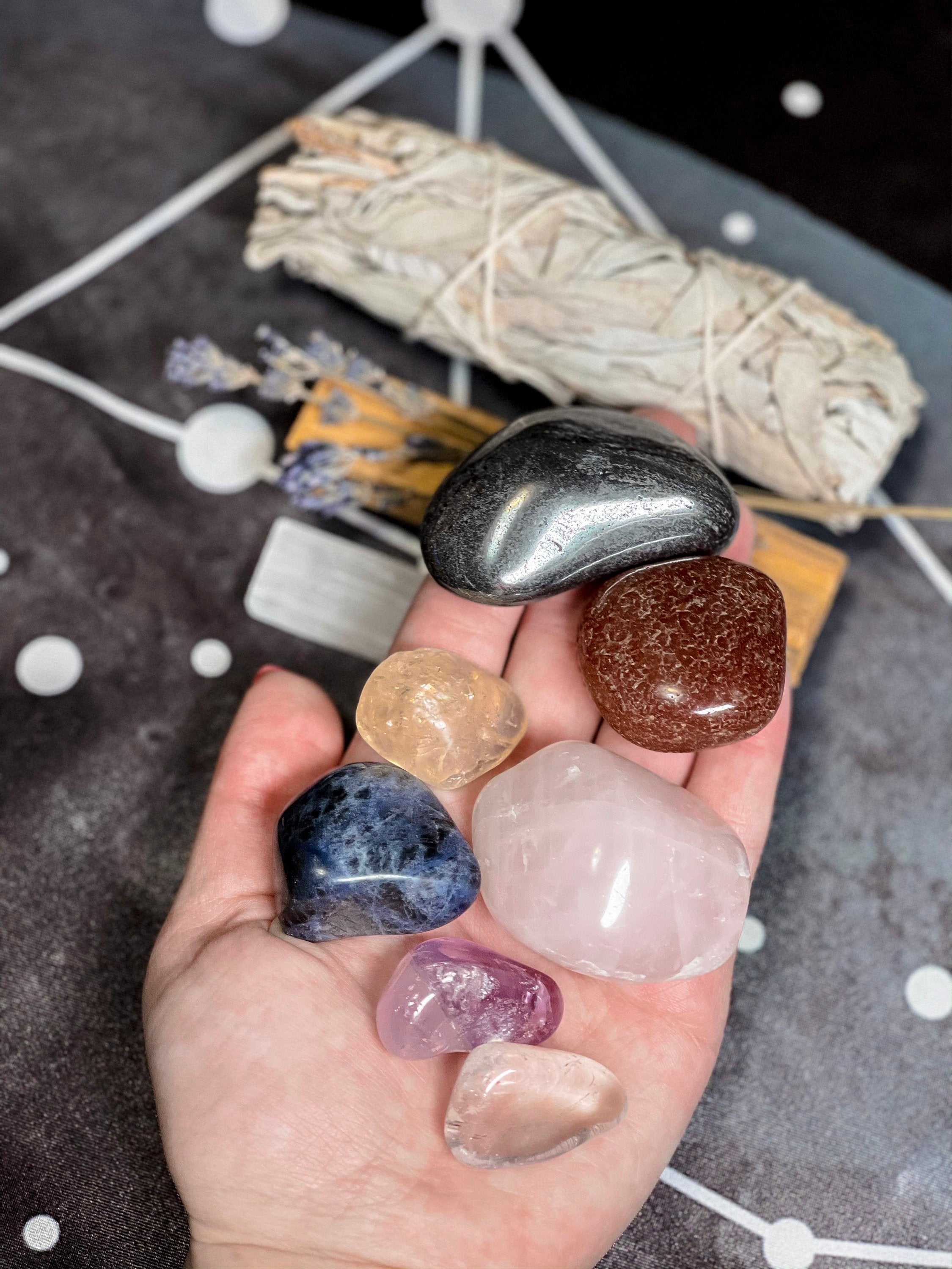 Chakra Crystal Set, 7 Chakra Stones, Chakra Set, Chakra Stone Set, Crystal Chakra Set, Chakra Crystals, Starter Crystals Kit