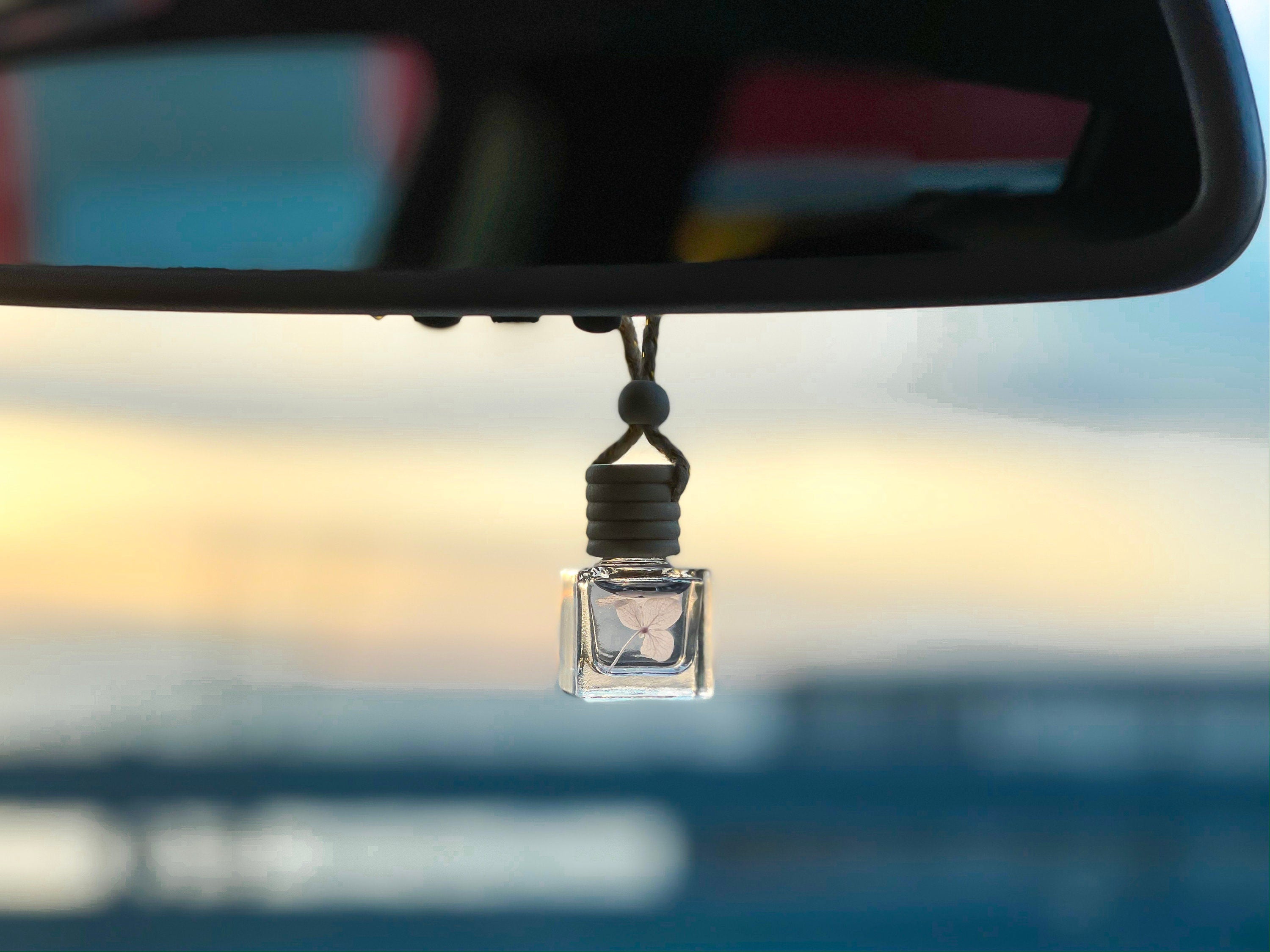 Hanging Car Diffuser with Dried Flowers, Dried Flower Car Air Freshener, Car Diffuser with Natural Fragrances from Essential Oils, Diffuser