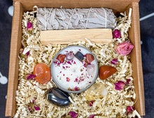 Load image into Gallery viewer, Aries Crystals Gift Set, Aries Crystals Box, Aries Crystal Set, Aries Crystal Box, Crystals for Aries, Aries Gemstones, Aries Candle
