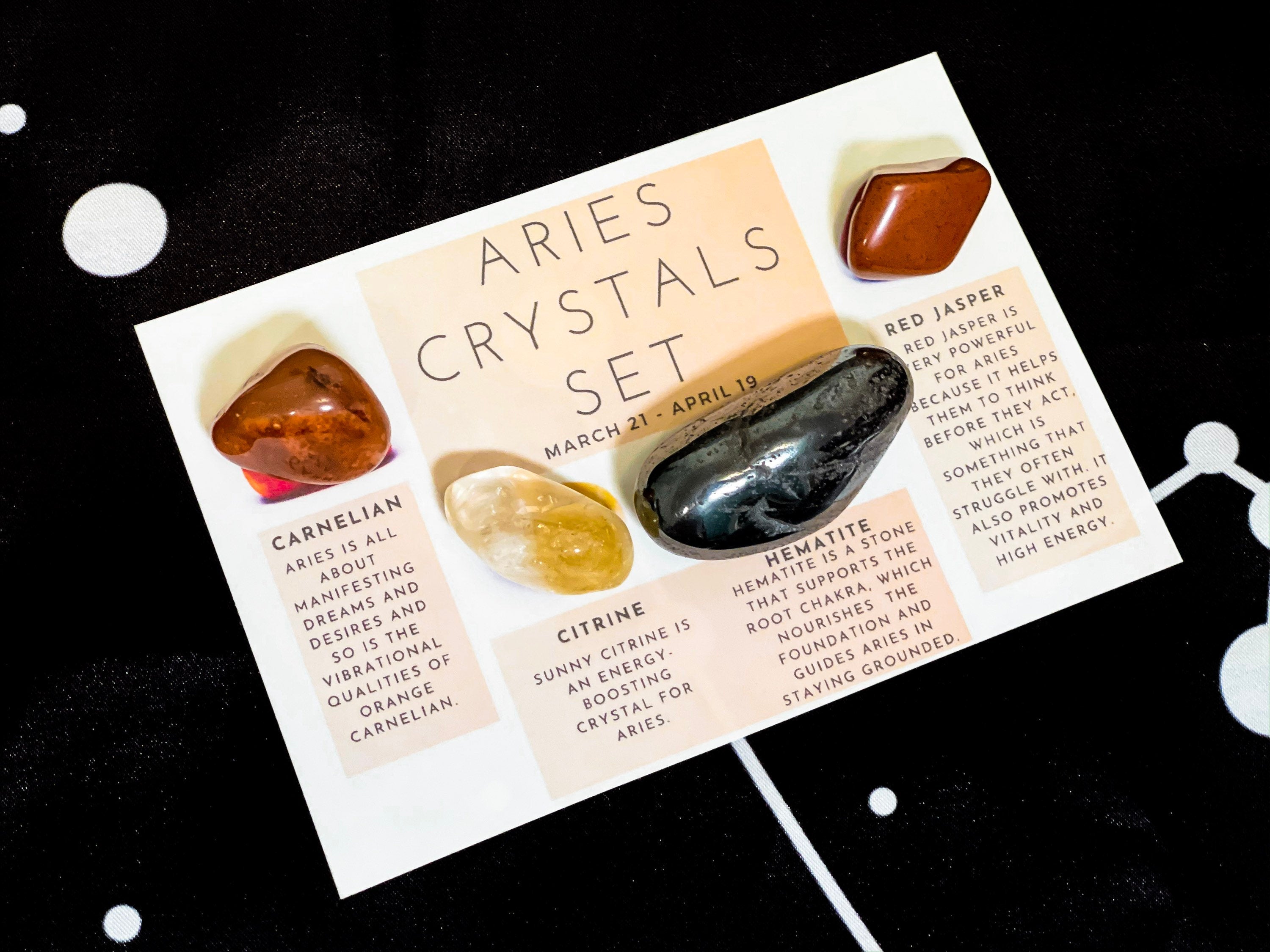 Aries Crystals Gift Set, Aries Crystals Box, Aries Crystal Set, Aries Crystal Box, Crystals for Aries, Aries Gemstones, Aries Candle