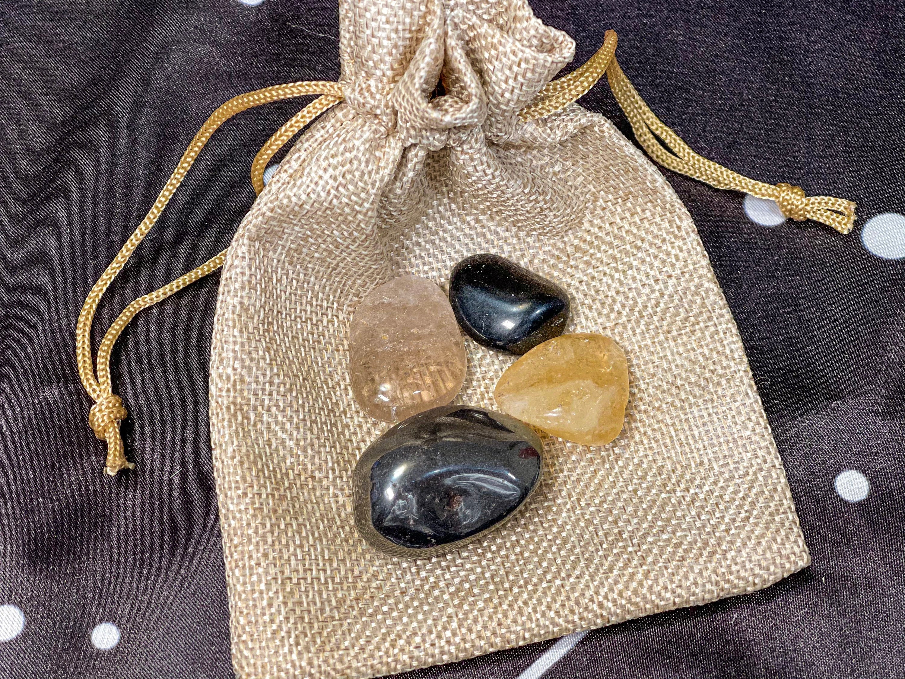 Scorpio Crystal Gift, Scorpio Crystal Set, Scorpio Crystals in Wood Zodiac Box, Crystals Scorpio Gift Set