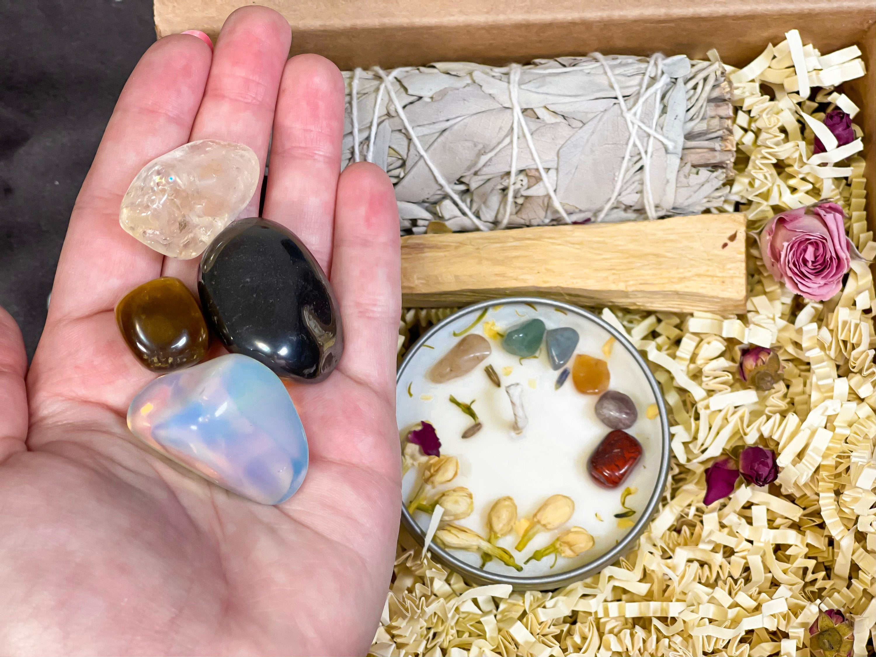 Gemini Crystals Gift Set, Gemini Crystal Box, Crystals for Gemini, Gemini Gift Set, Gemini Candle and Crystals