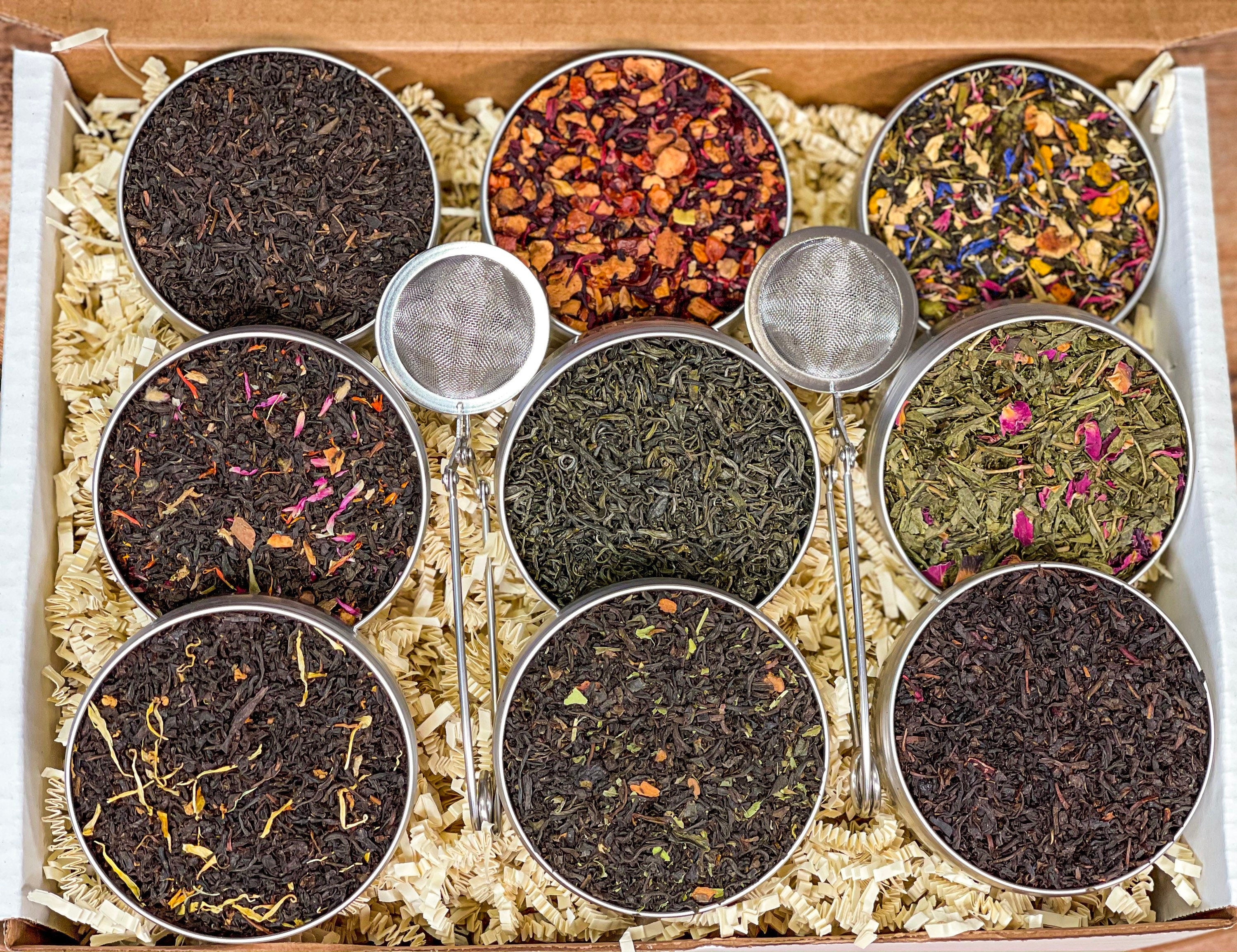 Large Sample Tea Gift Box, Tea Gift Set, Tea Lover Gift Box, Loose Leaf Tea Gift Set, Loose Leaf Tea Sampler, Loose Leaf Tea for Lovers