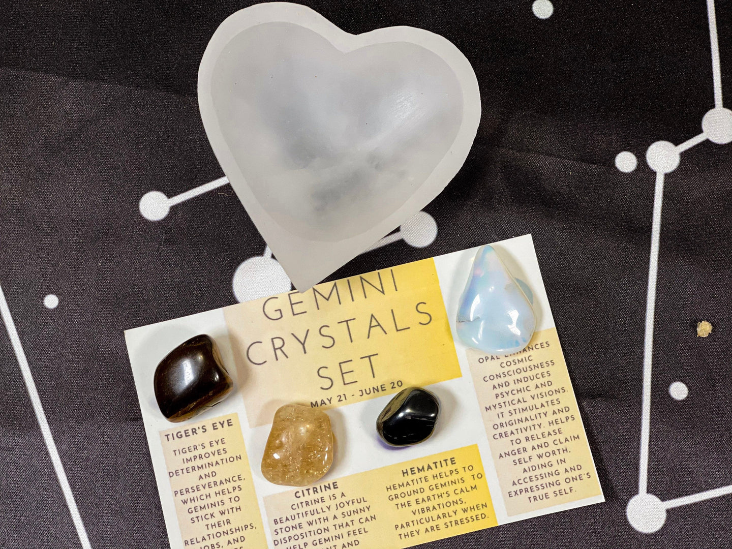 Gemini Crystals, Gemini Crystal Set, Gemini Crystal Box, Crystals for Gemini, Gemini Set, Birthstones Gemini, Gemini Stones