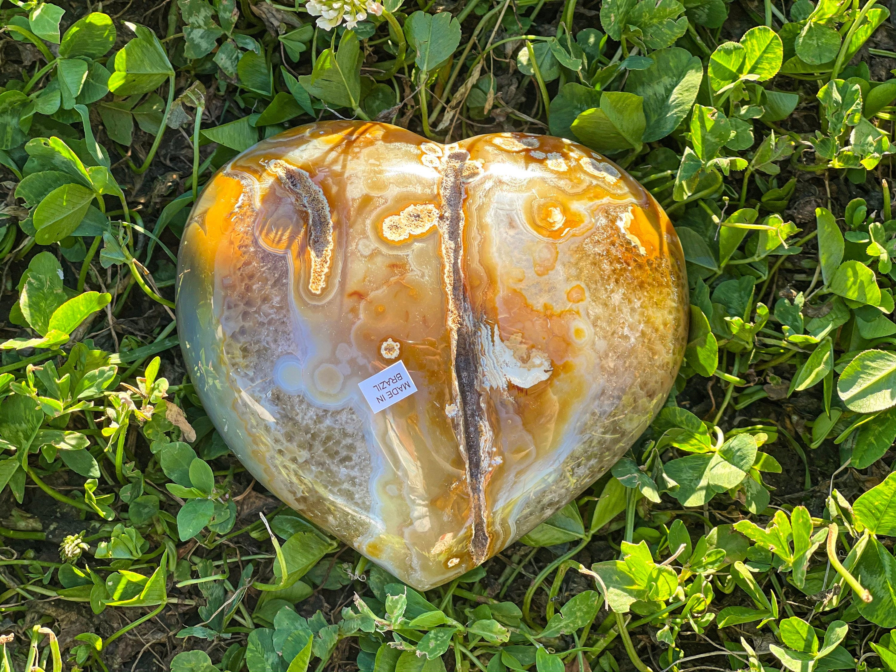 Large Druzy Agate Heart, Big Agate Heart 1 lbs 14 oz, Large Crystal Heart, Puffy Heart