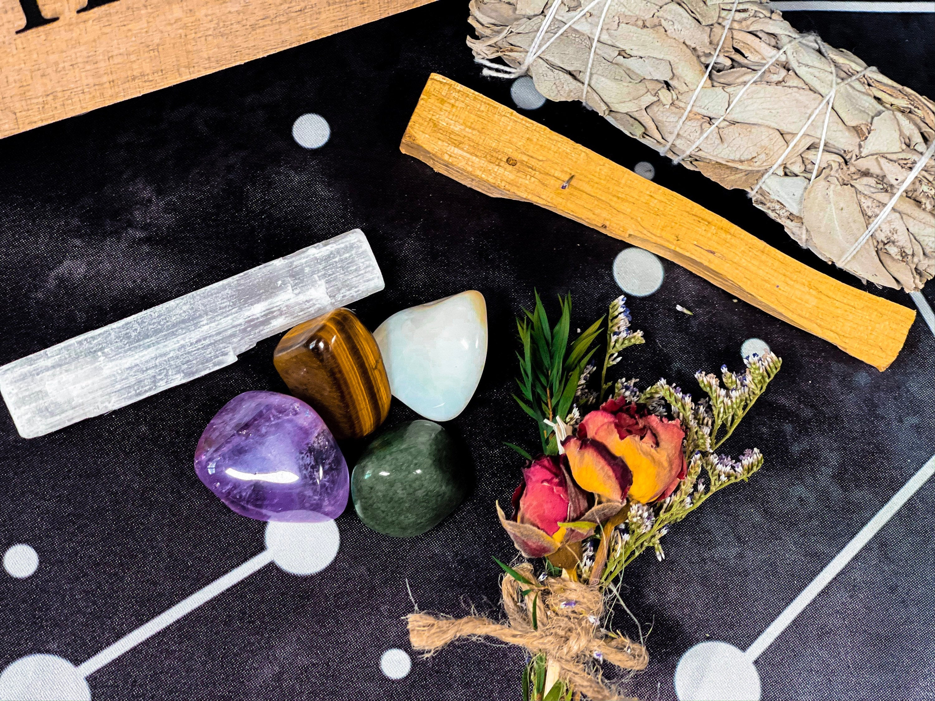 Happy Birthday Crystals Gift Set with Wood Box, Crystals Gift Box for Birthday, Birthday Gemstones Set, Birthday Spiritual Gifts