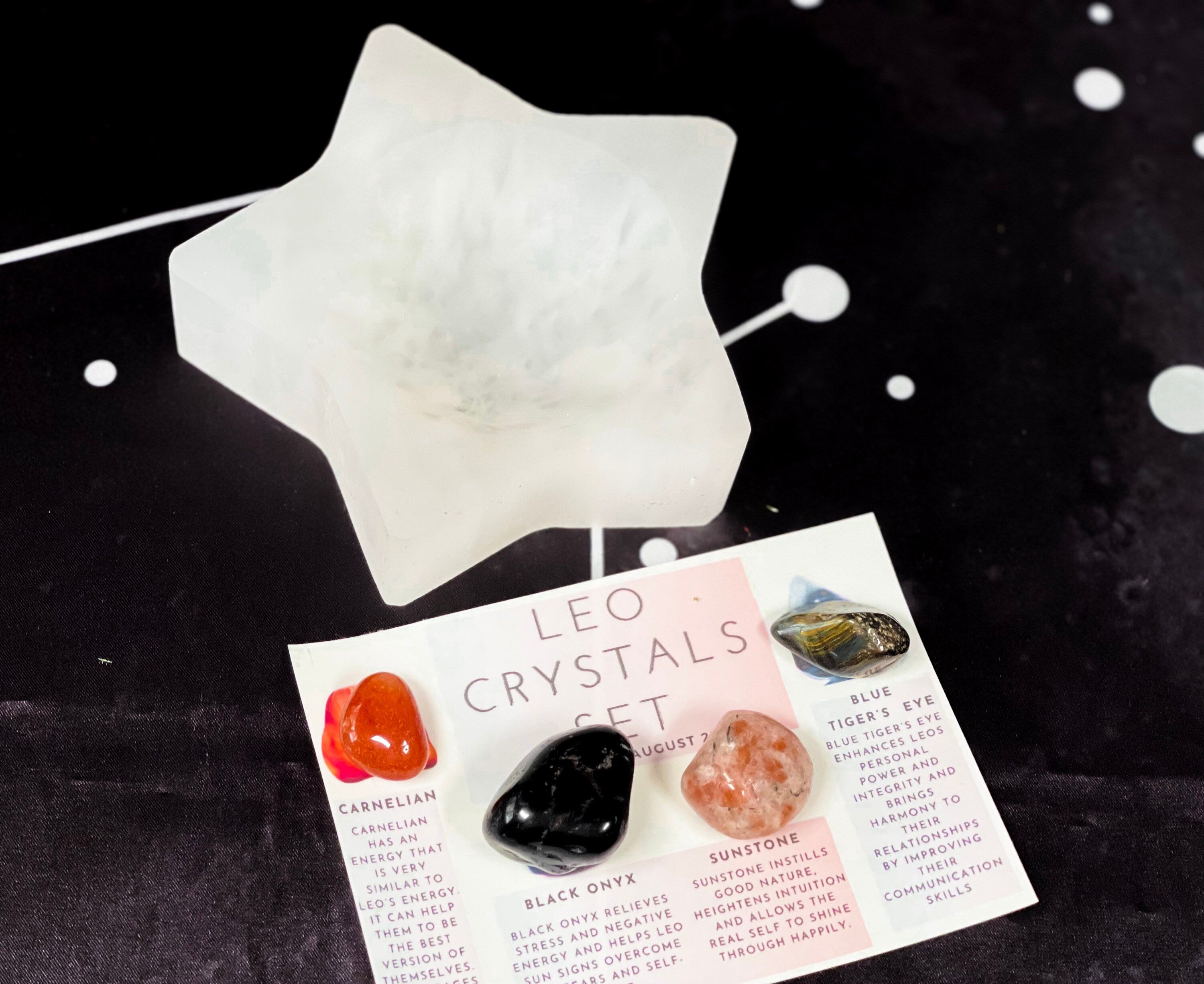 Leo Crystal Box, Leo Crystals, Leo Zodiac Crystals, Leo Crystal Set, Leo Gift Box, Birthstone Set for Leo, Leo Stones, Leo Birthday Crystals