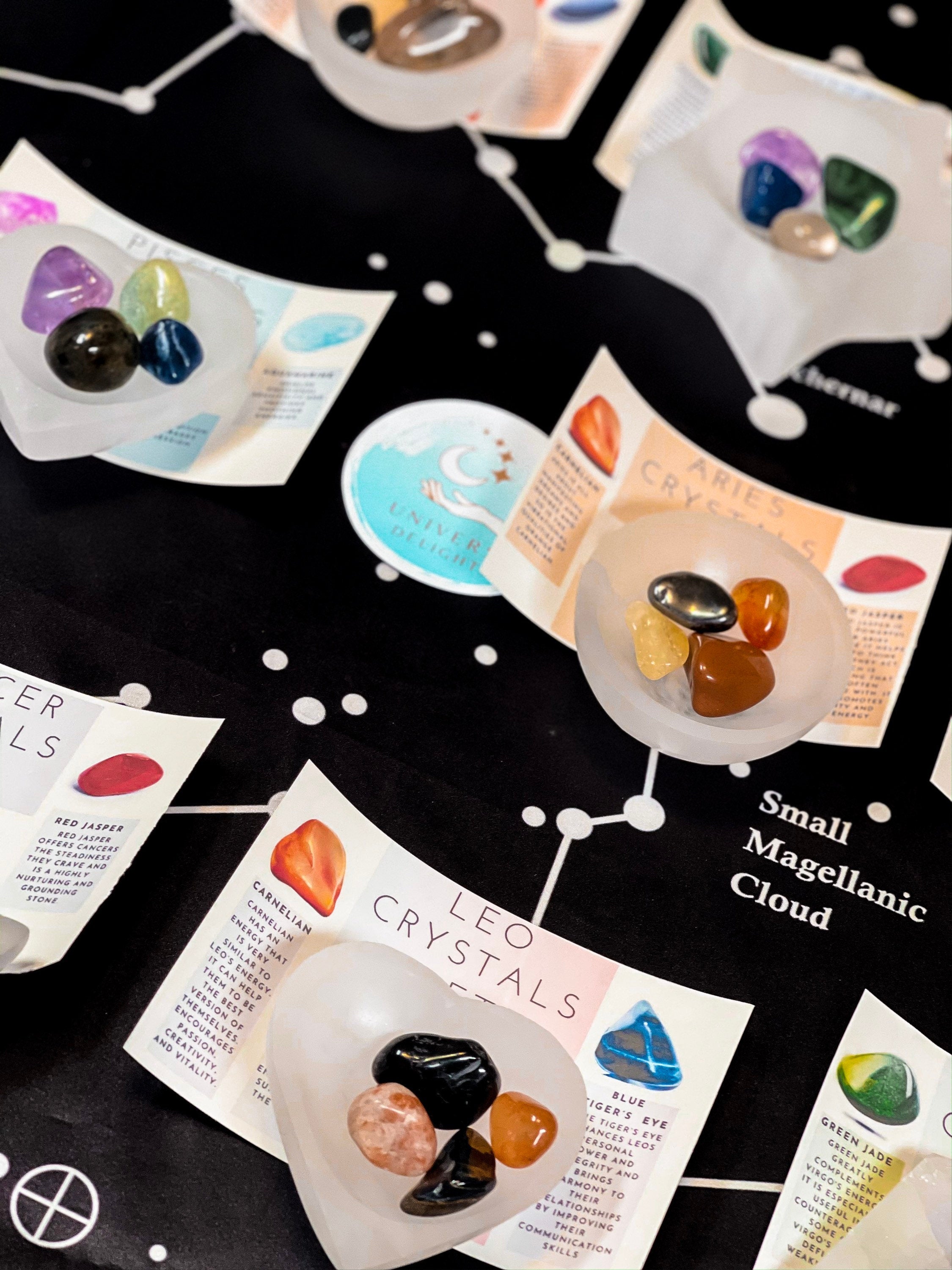 Zodiac Crystal Set, Zodiac Crystals, Crystals for Birthday Gift, Zodiac Crystal Box, Leo Birthstones, Zodiac Gemstones Kit, Zodiac Stone Set